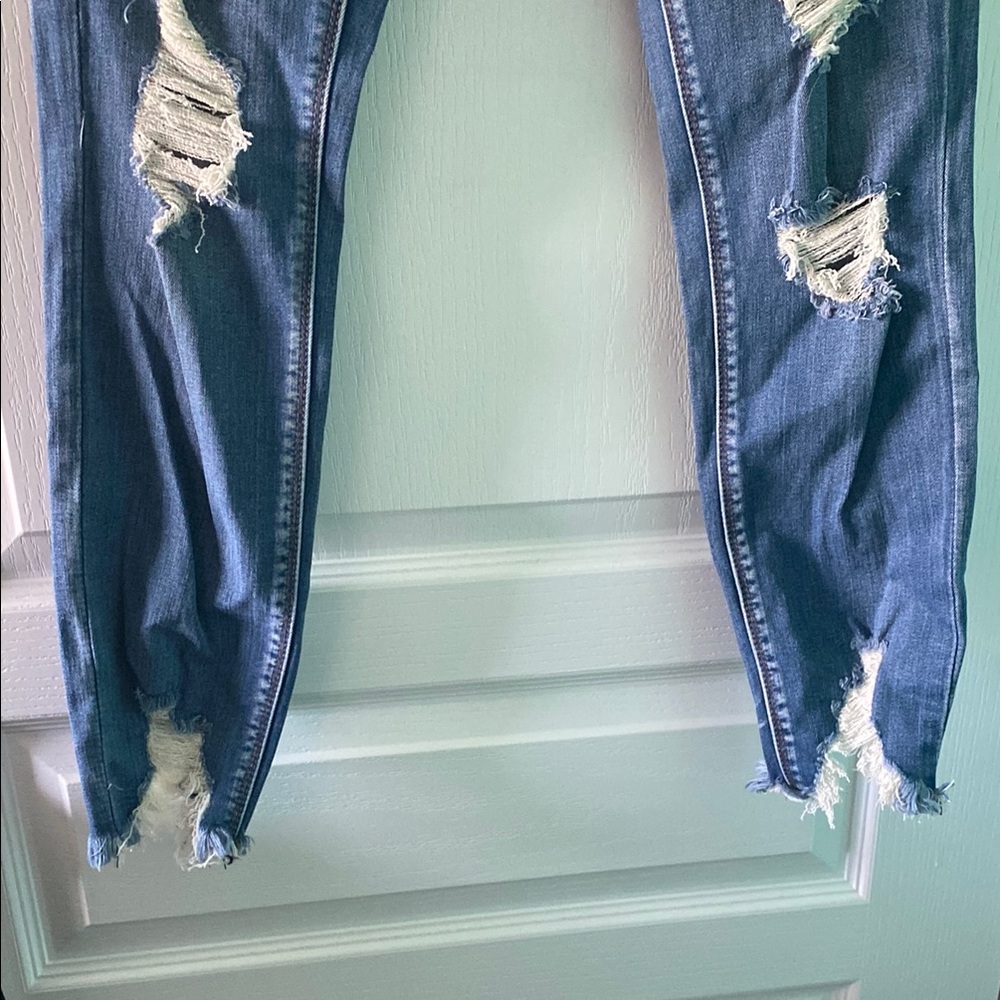 Distressed Blue Jeans - Picture 3 of 5